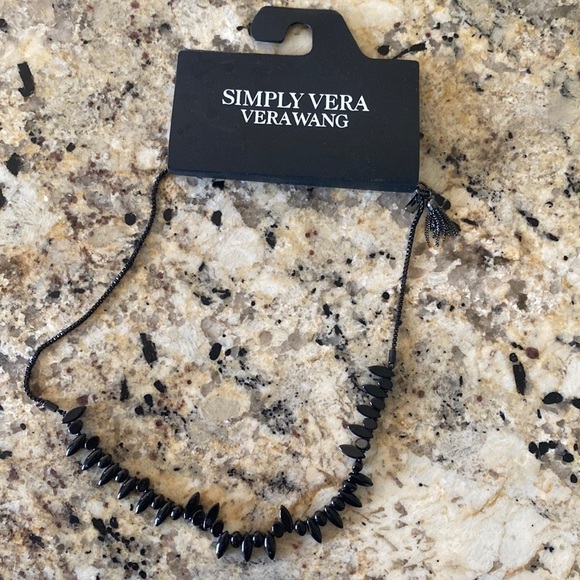 Simply Vera Vera Wang sleek‎ black beaded necklace new - Picture 1 of 5